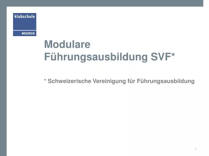 modulare f hrungsausbildung svf