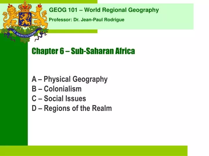 chapter 6 sub saharan africa