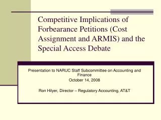 Presentation to NARUC Staff Subcommittee on Accounting and Finance October 14, 2008