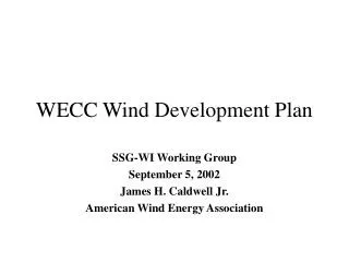 WECC Wind Development Plan