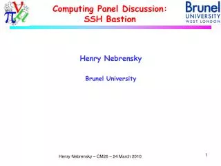 Computing Panel Discussion: SSH Bastion