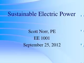sustainable electric power
