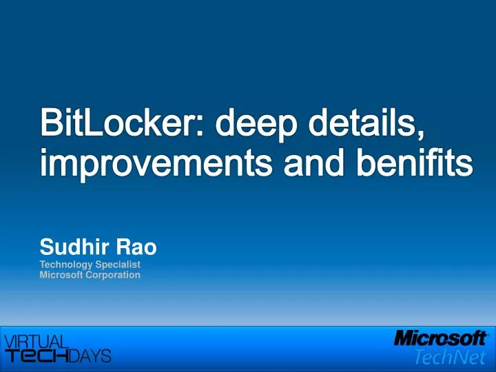 bitlocker deep details improvements and benifits