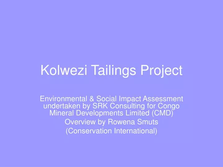 kolwezi tailings project