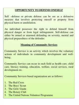 OPPORTUNITY TO DEFEND ONESELF