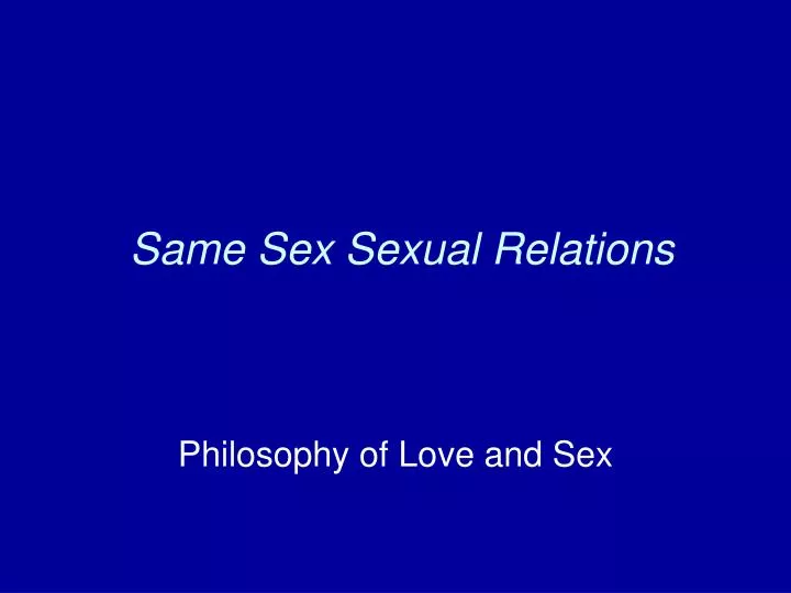 same sex sexual relations