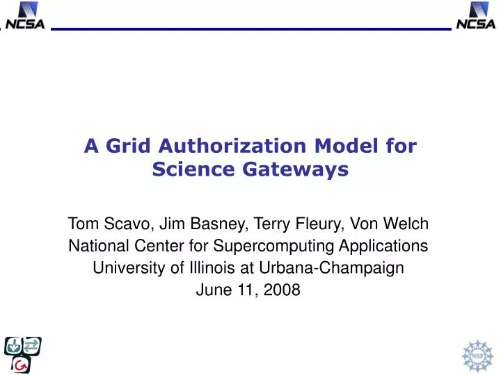 a grid authorization model for science gateways