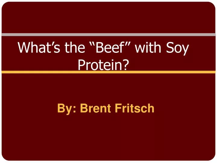 what s the beef with soy p rotein