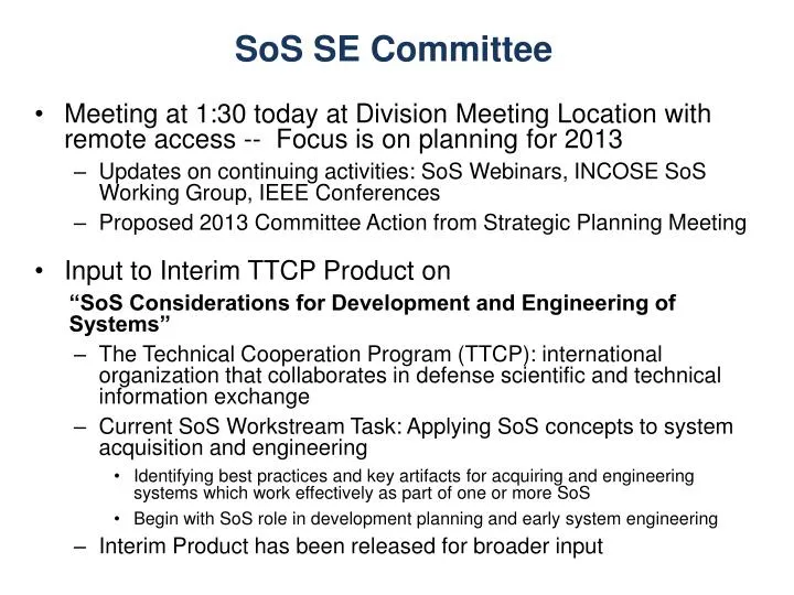 sos se committee