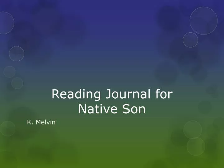 reading journal for native son