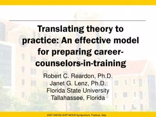 Translating theory to practice: An effective model for preparing career-counselors-in-training