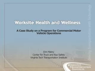 Worksite Health and Wellness