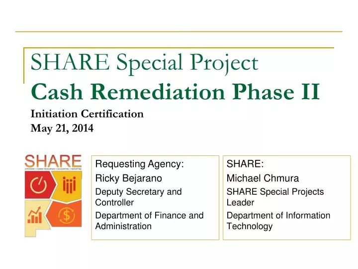 share special project cash remediation phase ii initiation certification may 21 2014