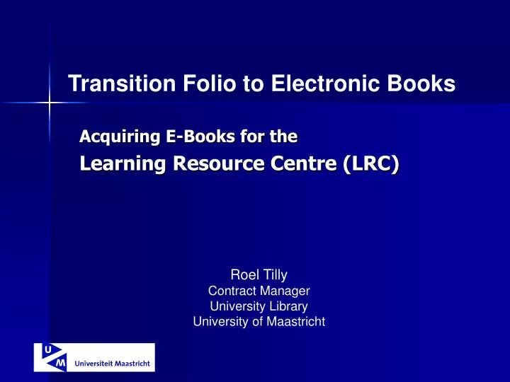acquiring e books for the learning resource centre lrc