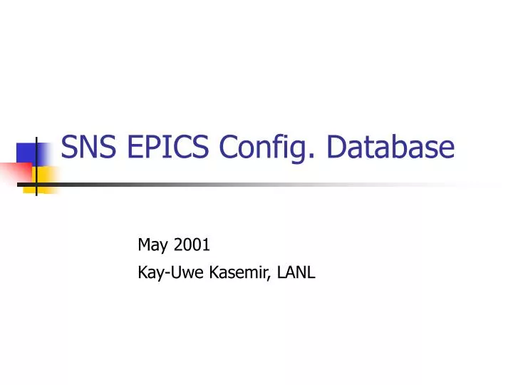 sns epics config database