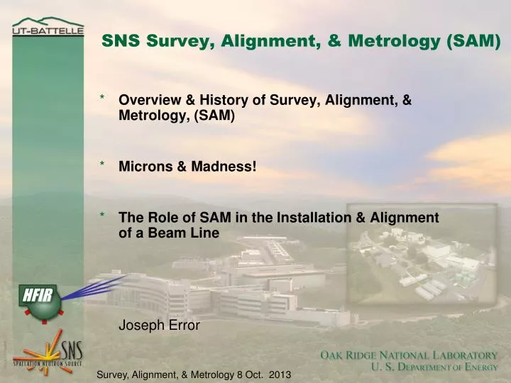 sns survey alignment metrology sam