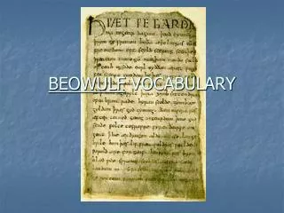 BEOWULF VOCABULARY