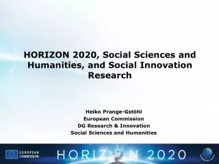 HORIZON 2020, Social Sciences and Humanities, and Social Innovation Research