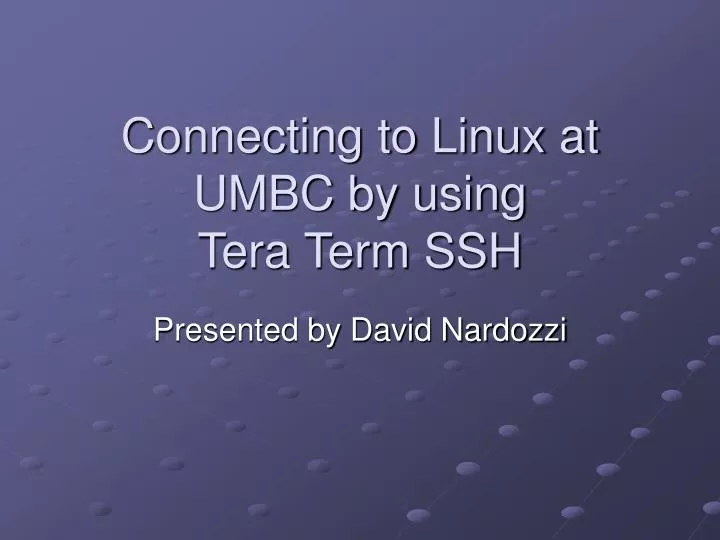 connecting to linux at umbc by using tera term ssh