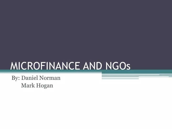microfinance and ngos