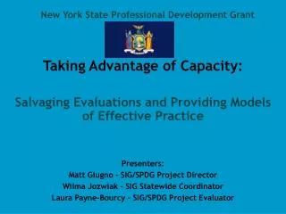 New York State Professional Development Grant