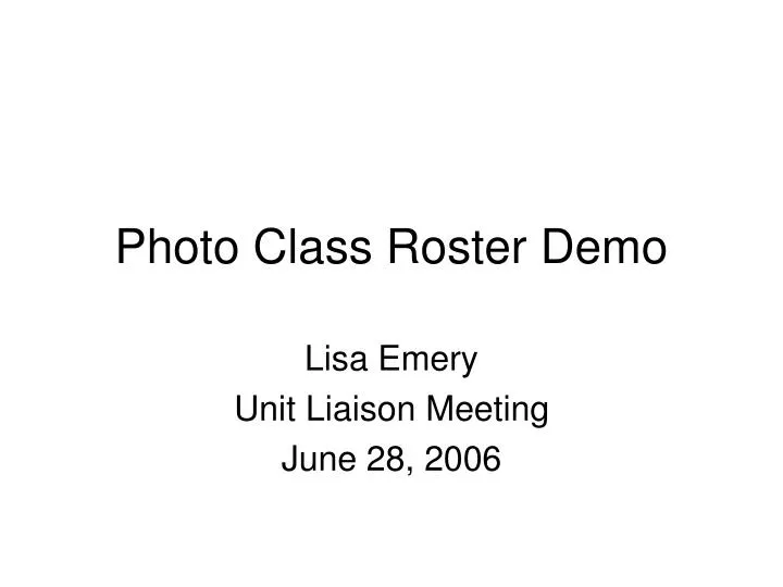 photo class roster demo