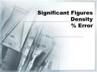 Significant Figures Density % Error