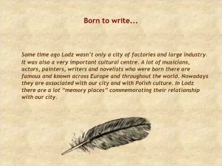 Born to write...