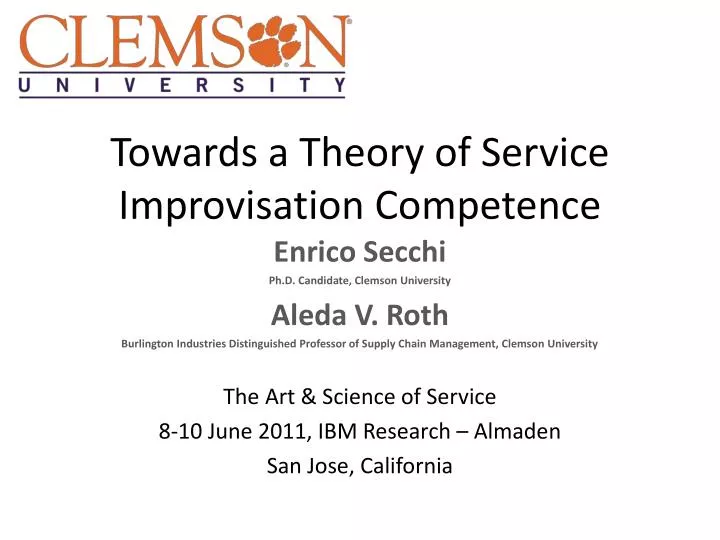 towards a theory of service improvisation competence