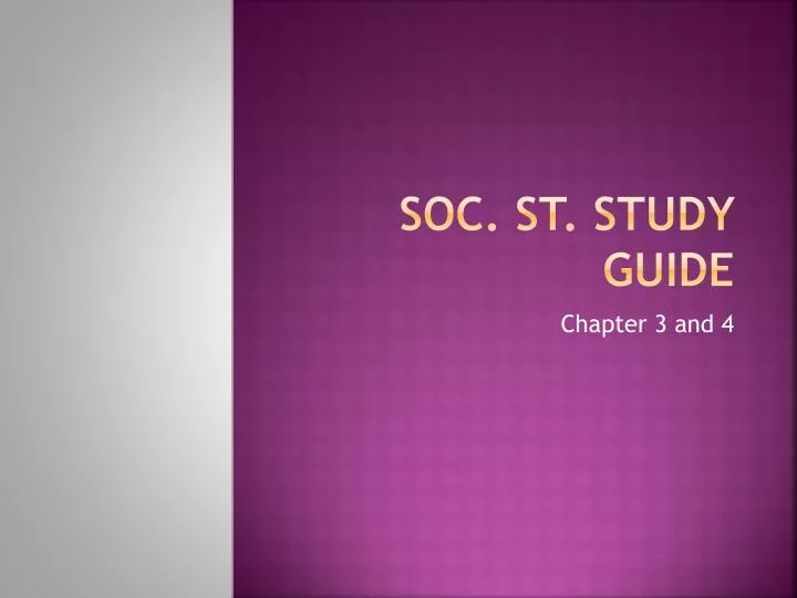 soc st study guide