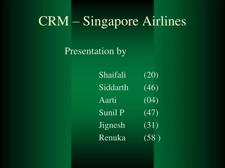 crm singapore airlines
