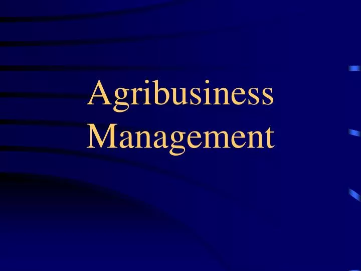 agribusiness management