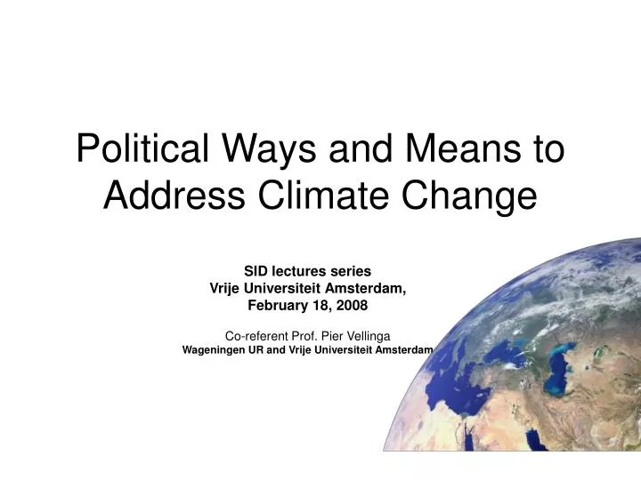 political ways and means to address climate change
