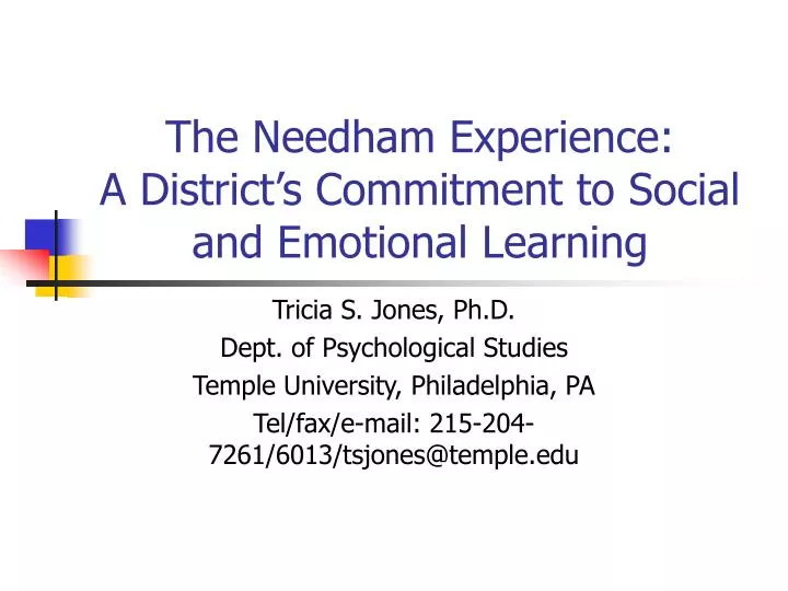 the needham experience a district s commitment to social and emotional learning