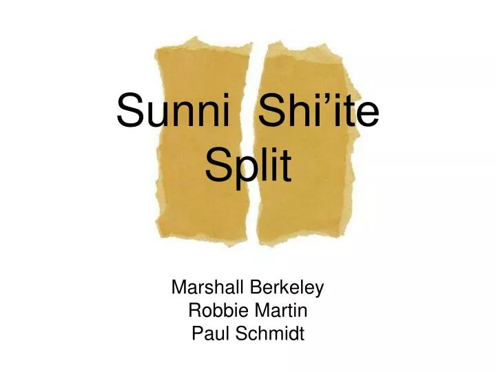 sunni shi ite split