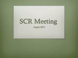 SCR Meeting