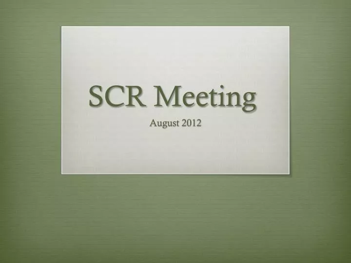 scr meeting