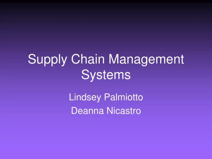 supply chain management systems