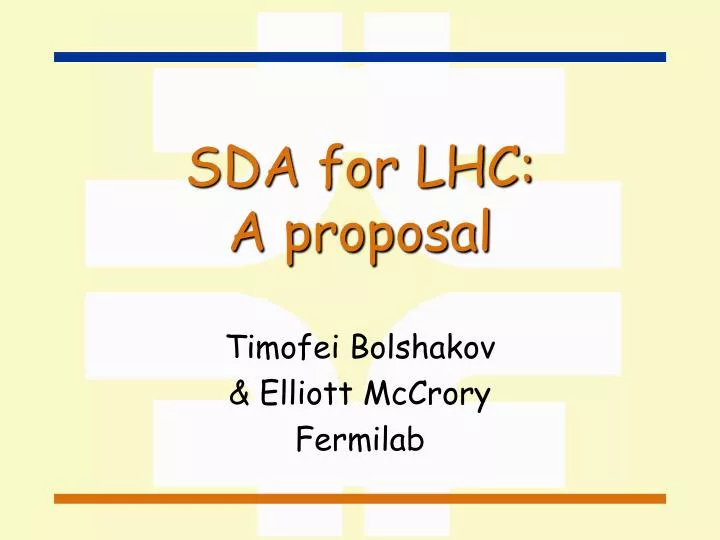 sda for lhc a proposal
