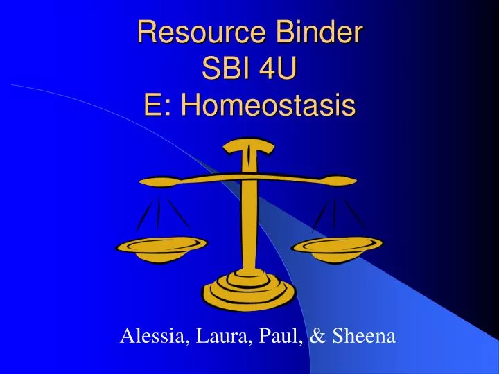 resource binder sbi 4u e homeostasis