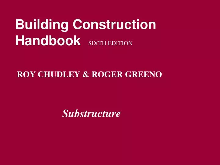 building construction handbook sixth edition