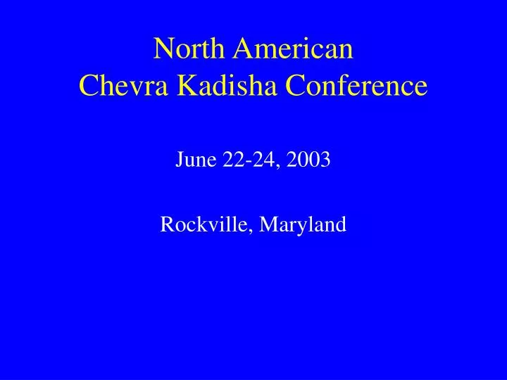 north american chevra kadisha conference