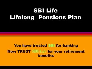 SBI Life Lifelong Pensions Plan