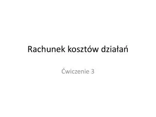 rachunek koszt w dzia a
