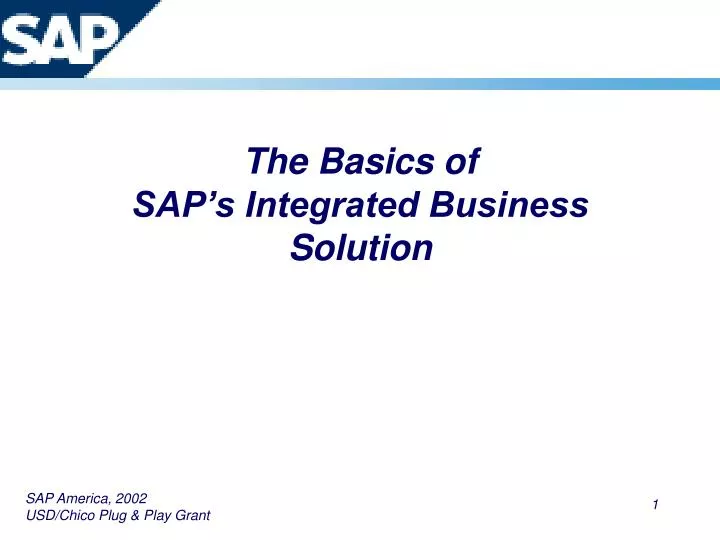 the basics of sap s integrated business solution