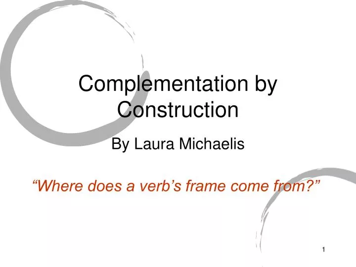 complementation by construction by laura michaelis