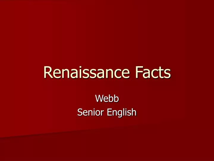 renaissance facts