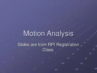 Motion Analysis