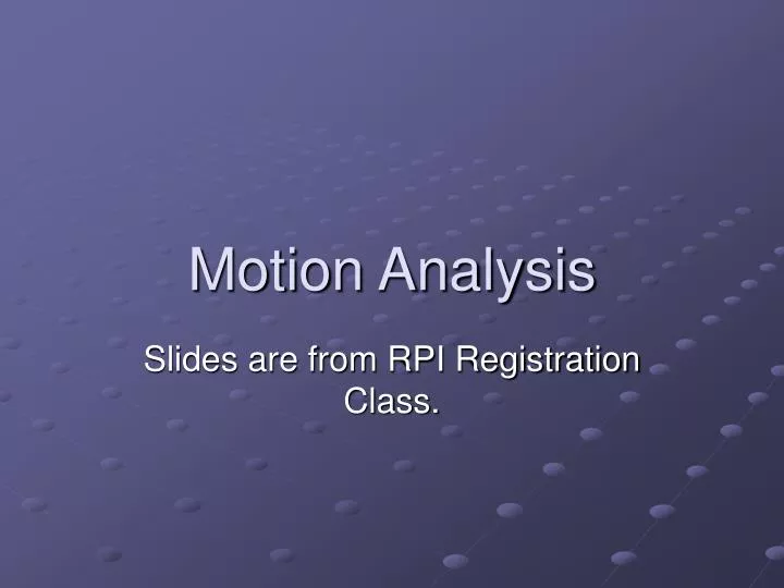 motion analysis