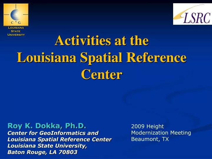 activities at the louisiana spatial reference center